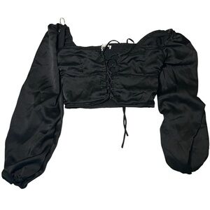 Blush Black Corset Off-Shoulder Whimsigoth Blouse Size Small